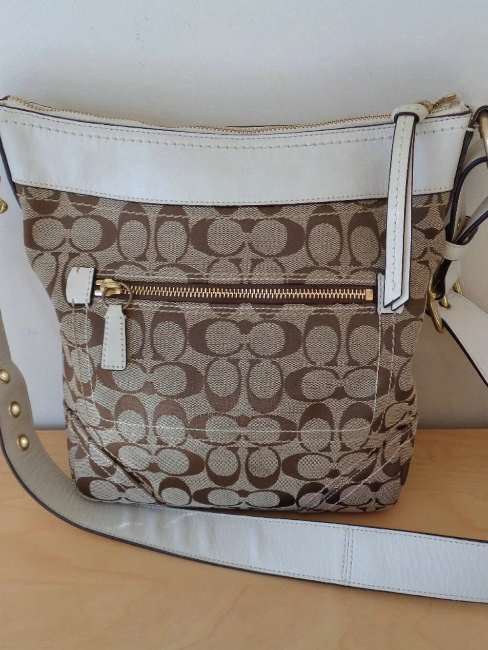 Vintage Coach Signature Duffle Bag Convertible Crossbody Khaki 10403 Like New